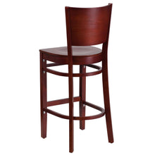 Load image into Gallery viewer, Solid Back Mahogany Wood Restaurant Barstool