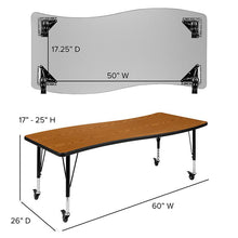 Load image into Gallery viewer, Mobile 47.5" Table Set with 12" Student Stack Chairs, Grey/Black