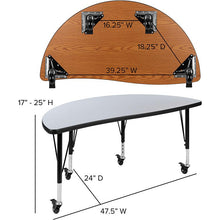 Load image into Gallery viewer, Mobile 47.5" Table Set with 12" Student Stack Chairs, Oak/Black