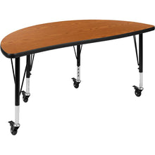 Load image into Gallery viewer, Mobile 60" Table Set with 12" Student Stack Chairs, Grey/Black