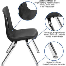 Load image into Gallery viewer, 60" Circle Wave Activity Table Set with 12" Student Stack Chairs, Grey/Black