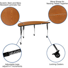 Load image into Gallery viewer, Mobile 60" Table Set with 16" Student Stack Chairs, Oak/Black