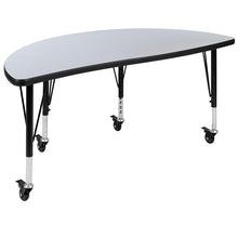 Load image into Gallery viewer, 3 Piece Mobile 76" Wave Oak Thermal Activity Table Set - Height Short Legs