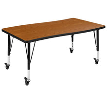 Load image into Gallery viewer, 3 Piece Mobile 86" Wave Grey Thermal Activity Table Set-Standard Height Legs