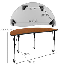 Load image into Gallery viewer, 3 Piece Mobile 86" Wave Grey Thermal Activity Table Set - Height Short Legs