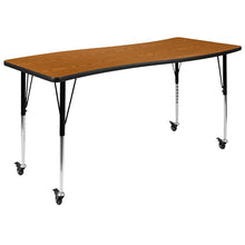 Load image into Gallery viewer, 3 Piece Mobile 86" Wave Grey Thermal Activity Table Set - Height Short Legs