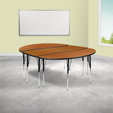 Load image into Gallery viewer, 2 Piece 86" Wave Oak Thermal Activity Table Set - Standard Height Legs