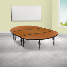 Load image into Gallery viewer, 2 Piece 86" Wave Oak Thermal Activity Table Set - Height Adjustable Short Legs