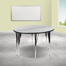 Load image into Gallery viewer, 2 Piece 47.5" Circle Wave Grey Thermal Activity Table Set - Standard Height Legs