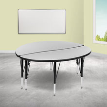 Load image into Gallery viewer, 2 Piece 47.5" Circle Wave Grey Thermal Activity Table Set - Height Short Legs