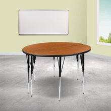 Load image into Gallery viewer, 2 Piece 47.5" Circle Wave Oak Thermal Activity Table Set - Standard Height Legs