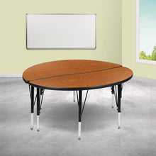 Load image into Gallery viewer, 2 Piece 47.5" Circle Wave Oak Thermal Activity Table Set - Height Short Legs