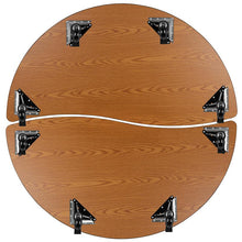 Load image into Gallery viewer, 2 Piece Mobile Emmy 60" Circle Wave Oak Thermal Kids Activity Table Set