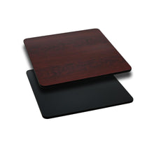 Load image into Gallery viewer, 24'' Square Table Top with Black or Mahogany Reversible Laminate Top