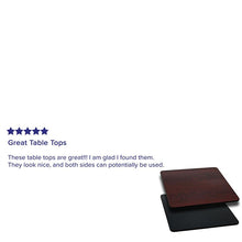 Load image into Gallery viewer, 36'' Square Table Top with Black or Mahogany Reversible Laminate Top