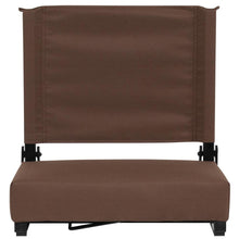 Load image into Gallery viewer, Lightweight Stadium Chair with Handle, Ultra-Padded Seat, Brown