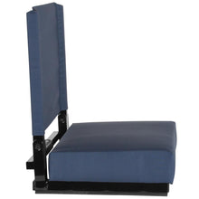 Load image into Gallery viewer, Lightweight Stadium Chair with Handle, Ultra-Padded Seat, Navy Blue