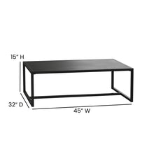 Load image into Gallery viewer, Patio Coffee Table Black Coffee Table, Porch, or Poolside - Steel Leg Frame