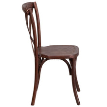 Load image into Gallery viewer, Stackable Mahogany Wood Cross Back Chair