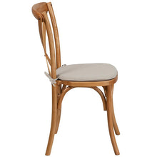 Load image into Gallery viewer, Stackable Oak Wood Cross Back Chair with Cushion