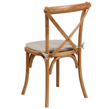 Load image into Gallery viewer, Stackable Oak Wood Cross Back Chair with Cushion