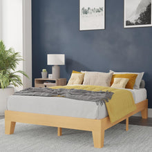 Load image into Gallery viewer, Natural Pine Finish Wood Full Platform Bed with Wooden Support Slats