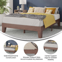 Load image into Gallery viewer, Wood Full Platform Bed with Wooden Support Slats, No Box Spring Required