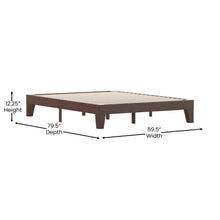 Load image into Gallery viewer, Wood Queen Platform Bed with Wooden Support Slats, No Box Spring Required