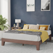 Load image into Gallery viewer, Wood Queen Platform Bed with Wooden Support Slats, No Box Spring Required