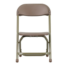 Load image into Gallery viewer, Kids Brown Plastic Folding Chair