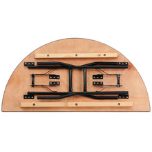 Load image into Gallery viewer, 4-Foot Half-Round Wood Folding Banquet Table