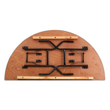 Load image into Gallery viewer, 5-Foot Half-Round Wood Folding Banquet Table