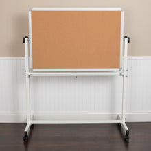 Load image into Gallery viewer, 45.25"W x 54.75"H Reversible Mobile Board and White Board with Pen Tray