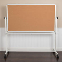 Load image into Gallery viewer, 62.5"W x 62.25"H Reversible Mobile Board and White Board with Pen Tray
