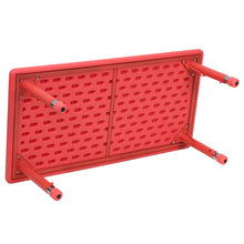 Load image into Gallery viewer, 24''W x 48''L Rectangular Red Plastic Height Adjustable Activity Table