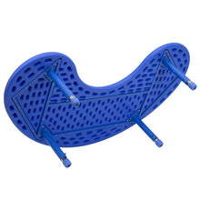 Load image into Gallery viewer, 35''W x 65''L Half-Moon Blue Plastic Height Adjustable Activity Table