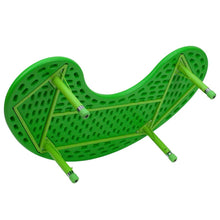 Load image into Gallery viewer, 35''W x 65''L Half-Moon Green Plastic Height Adjustable Activity Table
