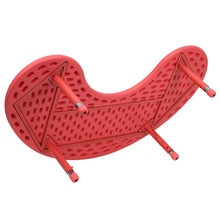 Load image into Gallery viewer, 35''W x 65''L Half-Moon Red Plastic Height Adjustable Activity Table