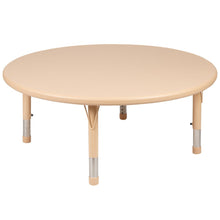 Load image into Gallery viewer, 45" Round Natural Plastic Height Adjustable Activity Table Set with 2 Chairs