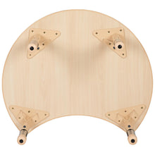 Load image into Gallery viewer, 25.125"W x 35.5"L Crescent Natural Plastic Height Adjustable Activity Table