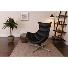Load image into Gallery viewer, Black LeatherSoft Swivel Cocoon Chair