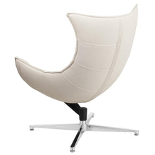 Load image into Gallery viewer, Creamy White LeatherSoft Swivel Cocoon Chair