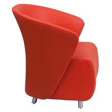 Load image into Gallery viewer, Red LeatherSoft Curved Barrel Back Lounge Chair