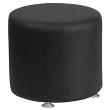 Load image into Gallery viewer, Alon Black LeatherSoft 18'' Round Ottoman