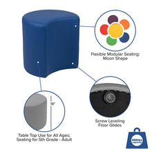 Load image into Gallery viewer, Soft Seating Moon for Classrooms and Common Spaces - 18" Seat Height (Blue)