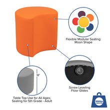 Load image into Gallery viewer, Soft Seating Moon for Classrooms and Common Spaces - 18" Seat Height (Orange)