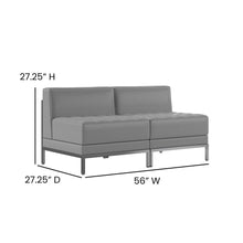 Load image into Gallery viewer, Imagination 2 Piece Gray LeatherSoft Waiting Room Lounge Set - Reception Bench