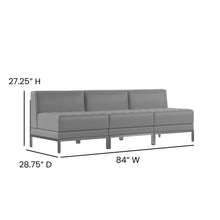 Load image into Gallery viewer, Imagination 3 Piece Gray LeatherSoft Waiting Room Lounge Set - Reception Bench