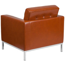 Load image into Gallery viewer, Lacey Contemporary Cognac LeatherSoft Chair with Stainless Steel Frame