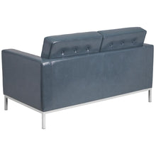 Load image into Gallery viewer, Lacey Contemporary Gray LeatherSoft Loveseat with Stainless Steel Frame